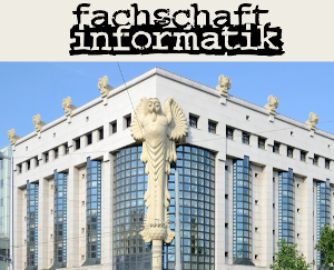 Bild von der TU-Bibliothek unter dem Logo der Fachschaft