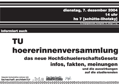 Plakat zur HoererInnenversammlung